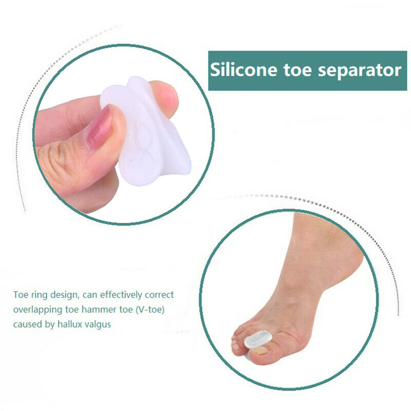 1Pair Silicone Foot Finger Toe Separator Hallux Valgus Corrector Feet C JfJCA Lt