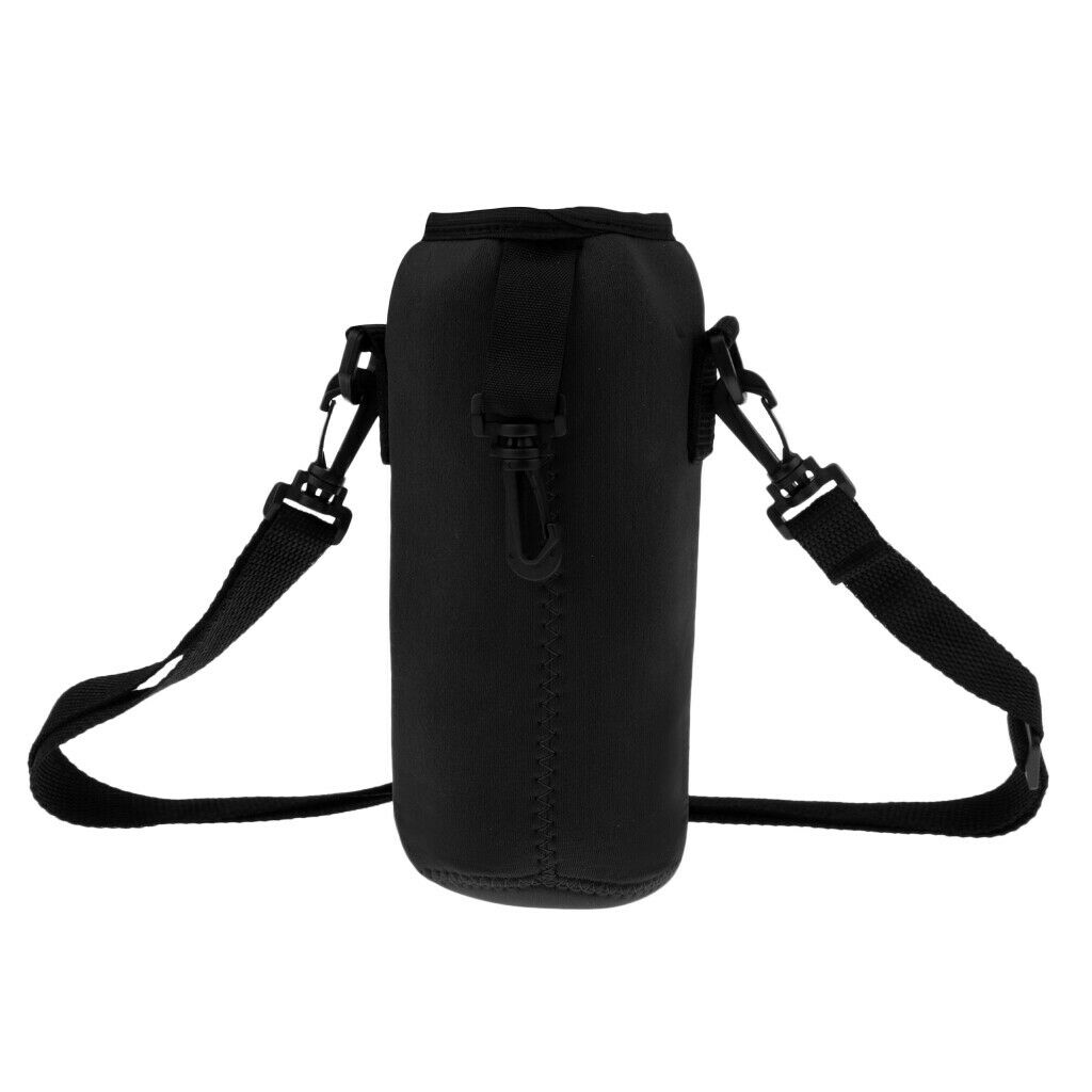 2X 1000ml Sports Water Bottle Holder Sleeve Bag Neoprene Carry Pouch Case Black