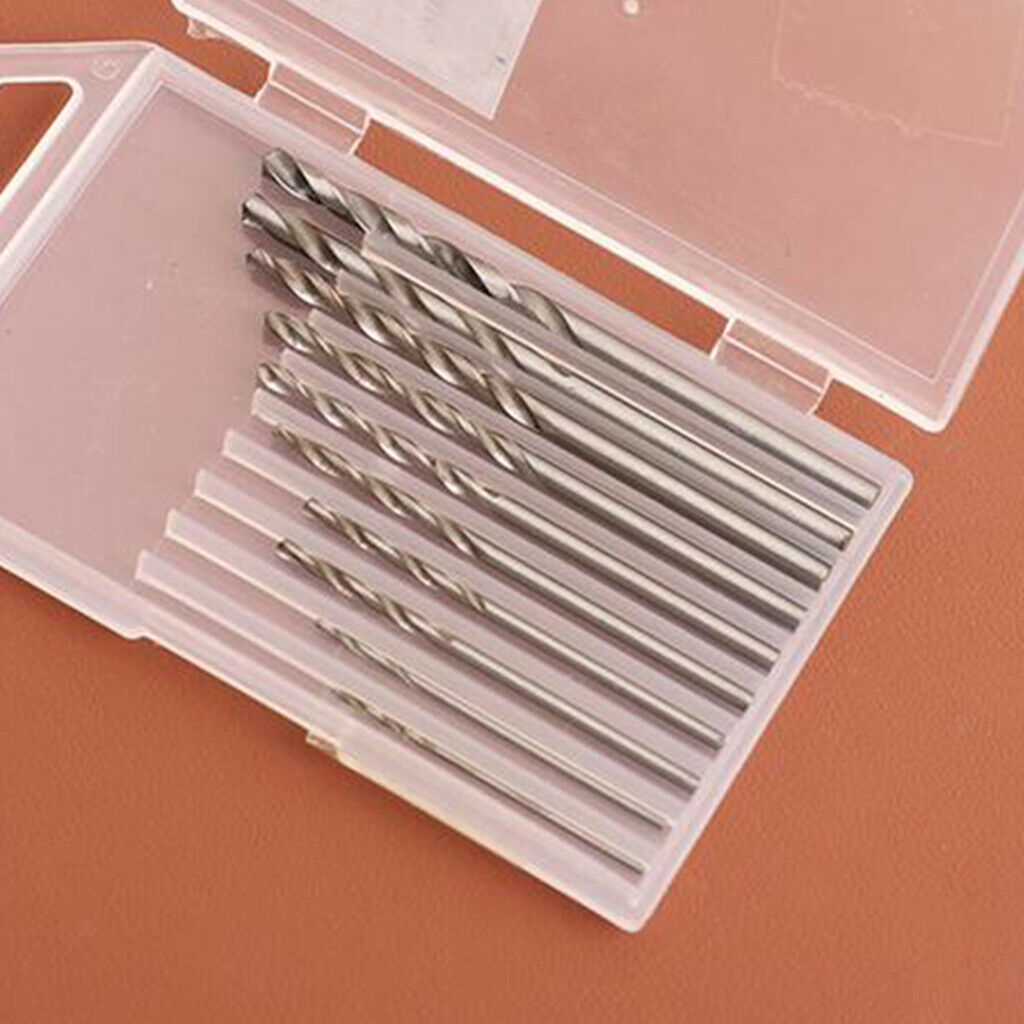 10 Piece Drill Bit Set In Plastic Case - HSS  Drill Bits For Hand Drill