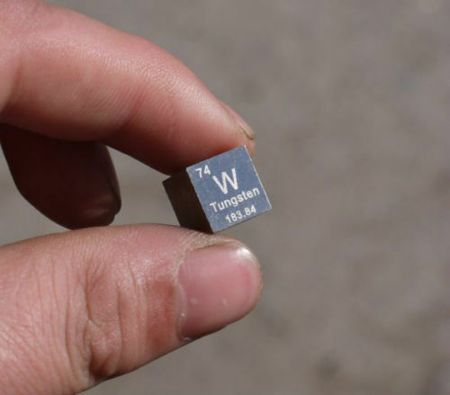 Tungsten Metal 10mm Cube Tungsten Element Sample 99.95% Pure - Periodic Table