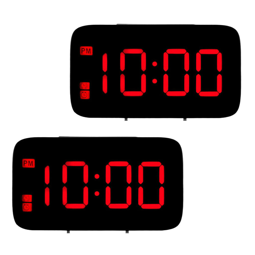 2pcs Projection Alarm Clock Voice Control Portable Clock with Snooze Alarm
