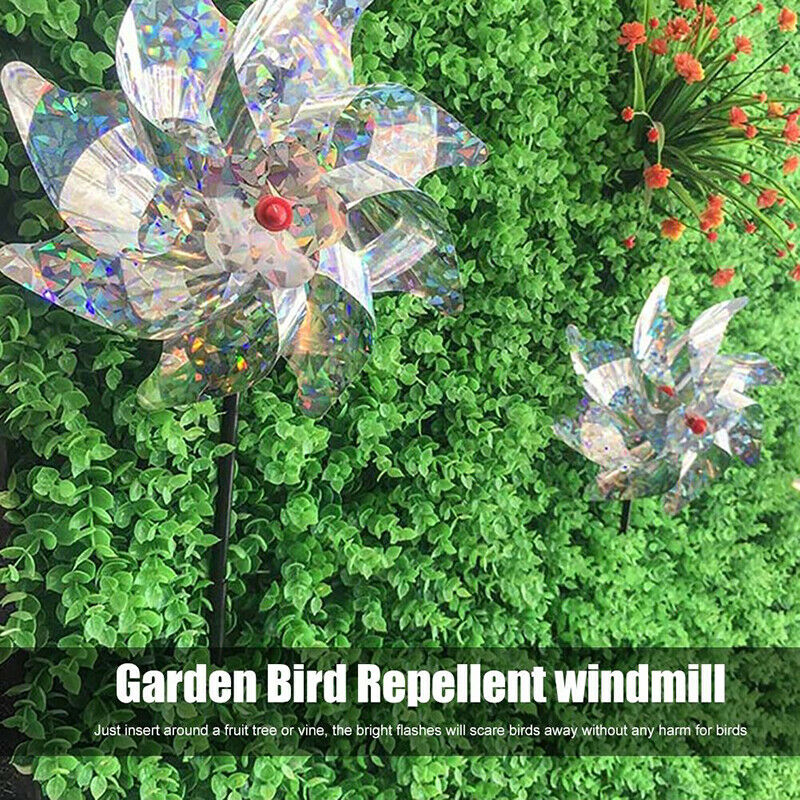 1pc Bird Repeller Pinwheels Reflective Sparkly Bird Deterrent Windmill ProteSJ