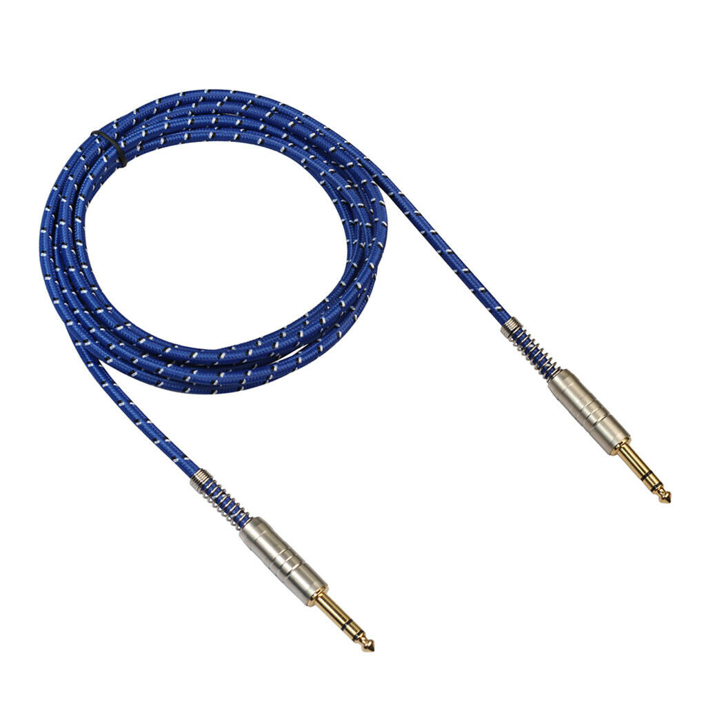 1Pc 6.35mm Male to Male Stereo Audio Aux Cable 180cm
