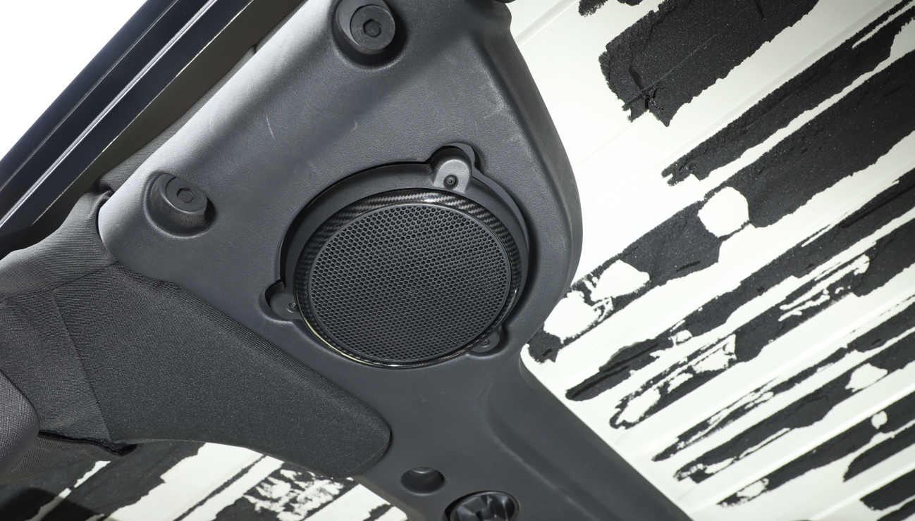 2PCS Carbon Fiber Top Roof Speaker Cover Trim Ring Decor for Wrangler JK 07-14/