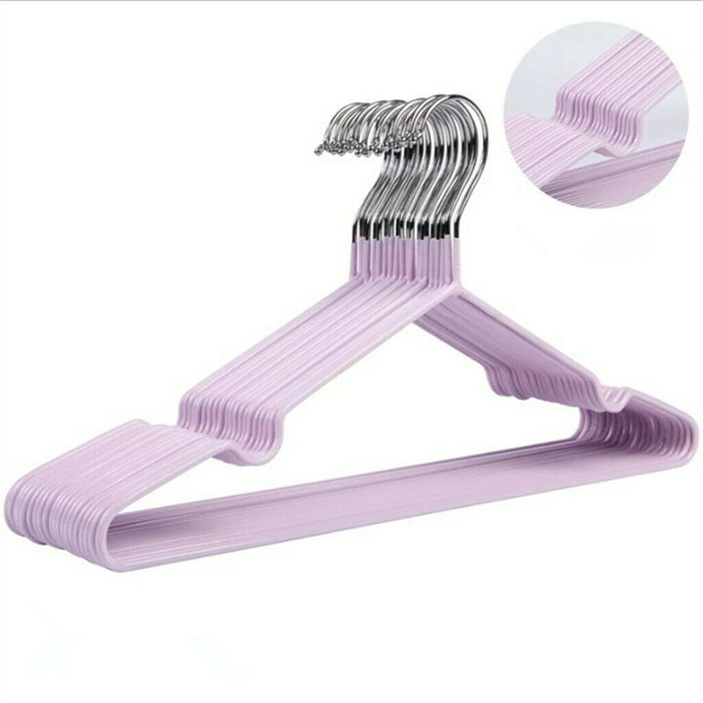 20pcs Steel Clothes Hanger Clothing Storage Rack Organizer Bedroom Bathroom