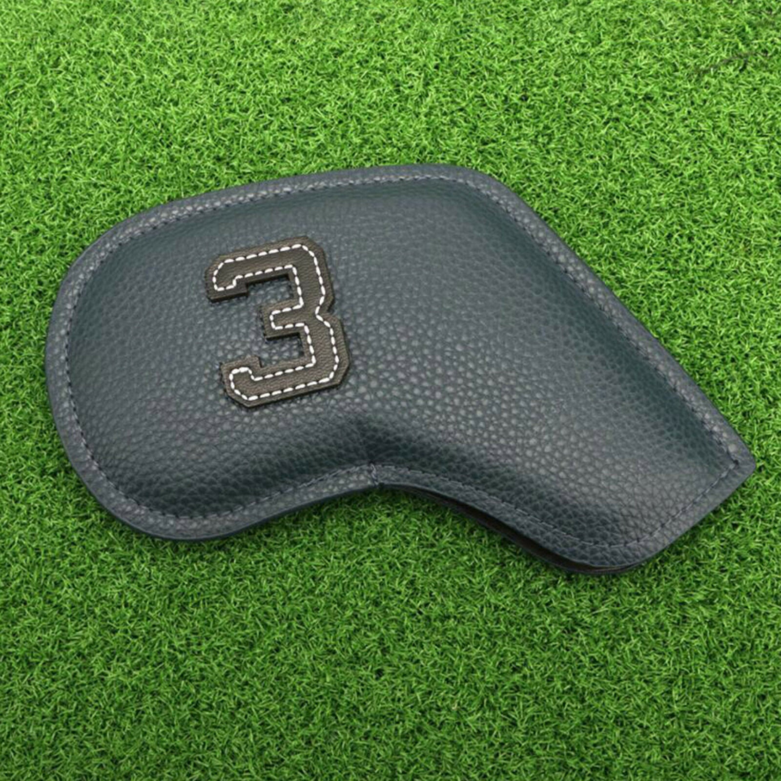 10pcs Waterproof PU Leather Golf Iron Headcover Wedges Club Head Cover Guard