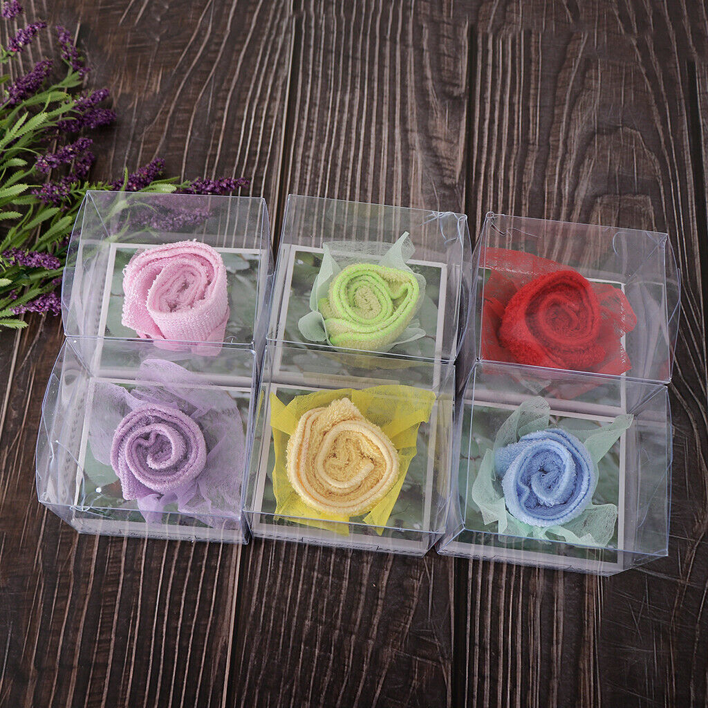 Rose Flower Towel Washcloths Wedding Birthday Gift Thank You Guest Favor