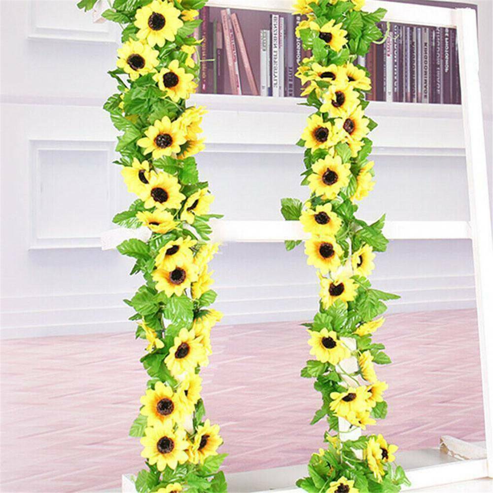 Artificial Yellow Sunflower Silk Garland Vine Wedding Party Home Garden Decor â¤