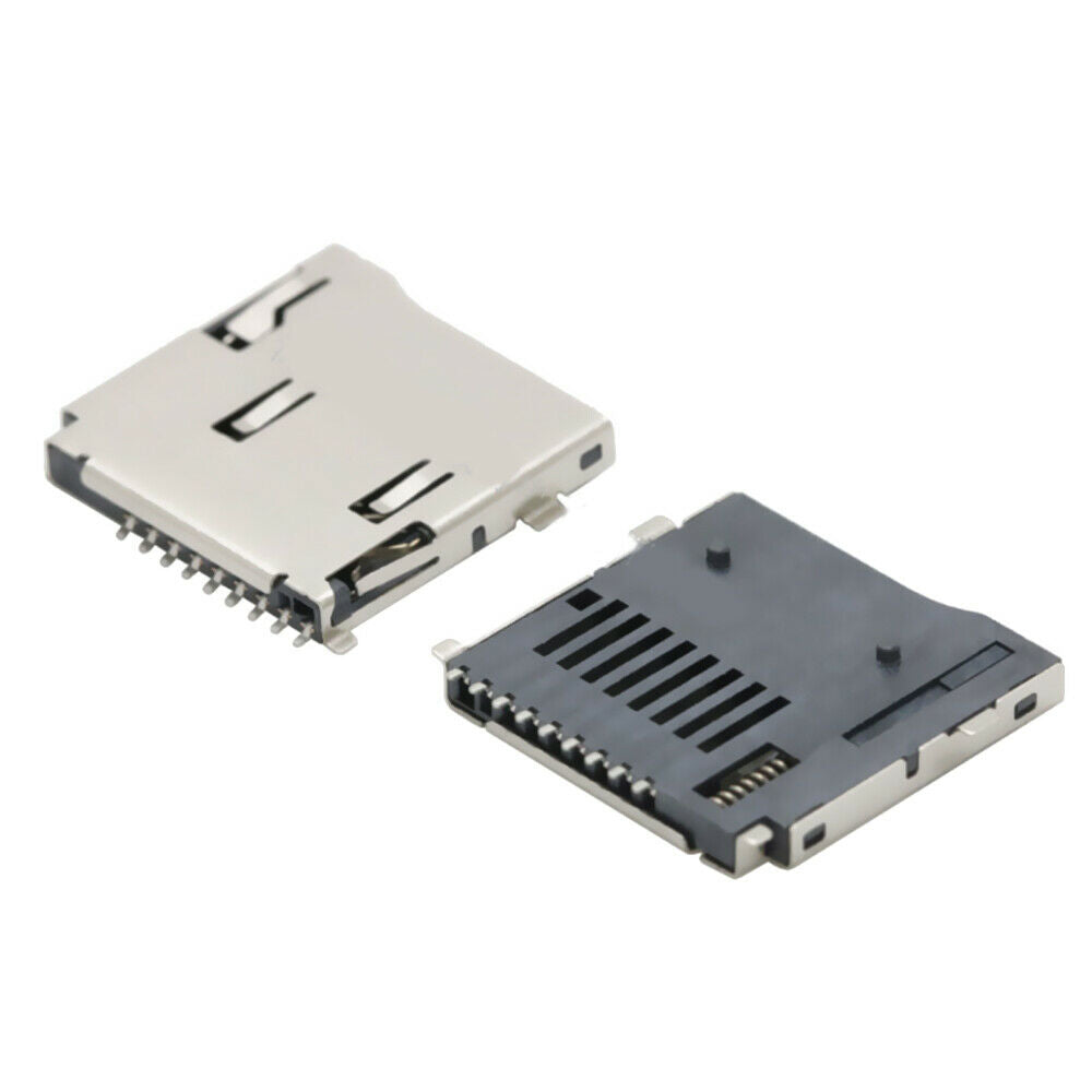 10Pcs 9 Pin Micro SD Card Slot Connectors TF Card Deck Fit for Phone Tablet