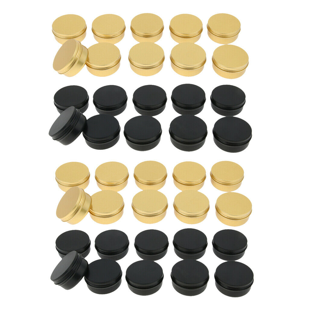 40x Metal Tin Jars Screw Top Cosmetic Container Food Candle Box with Lids