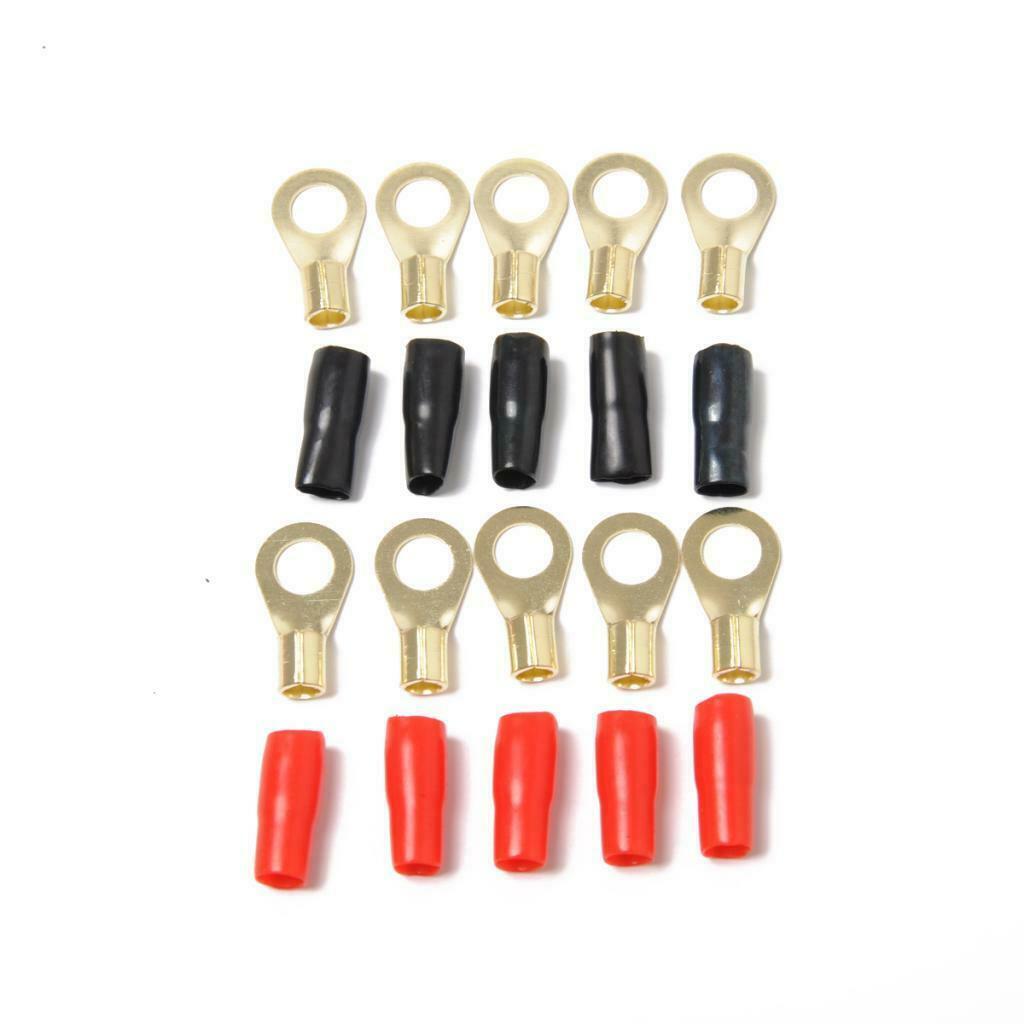 8 AWG Auto Audio Power Ground Cable Fork Clamp Brass, Universal Repair