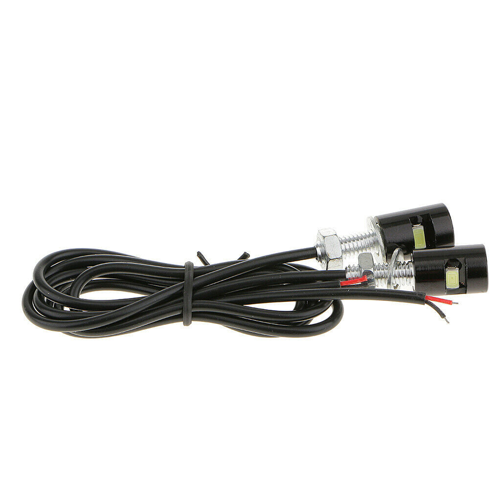 2xWaterproof 12V LED SMD Motorcycle Car License Plate Stud Screw Lamp Light
