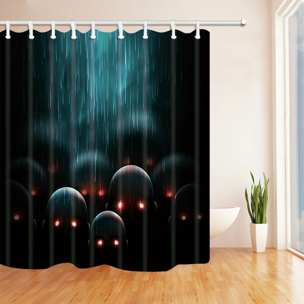 Eyes Glowing In The Rainy Night Fabric Bathroom Shower Curtains & Hooks 71Inch