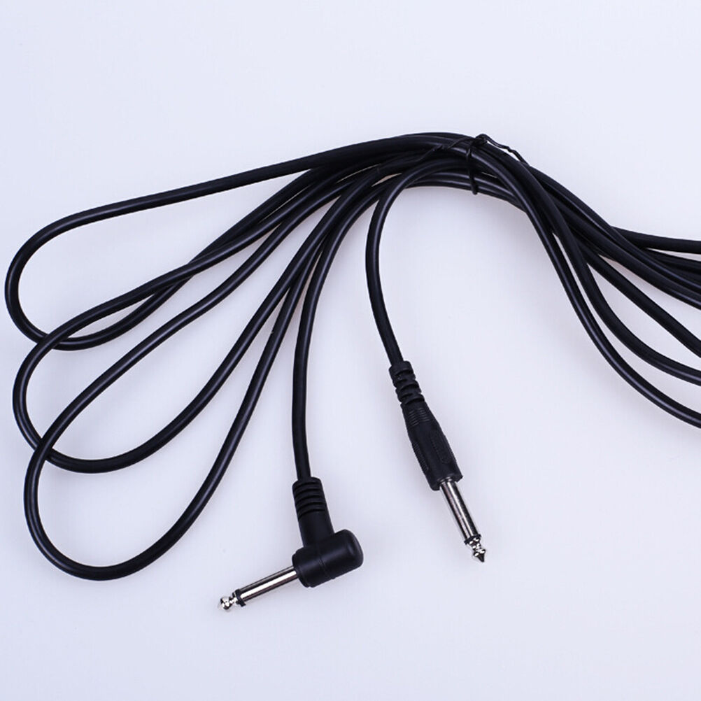 10Ft 1/4Inch Straight to Right Angle Amp Guitar Patch Cable Cord Male BlackFFRDD
