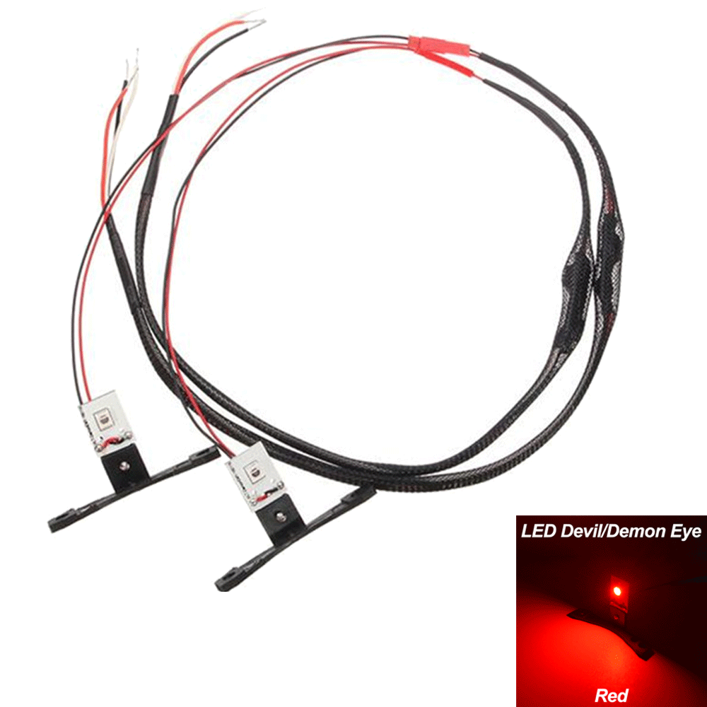 2x Red LED Devil Demon Eyes Light Ring for Car Projector Lens Headlight Retrofit