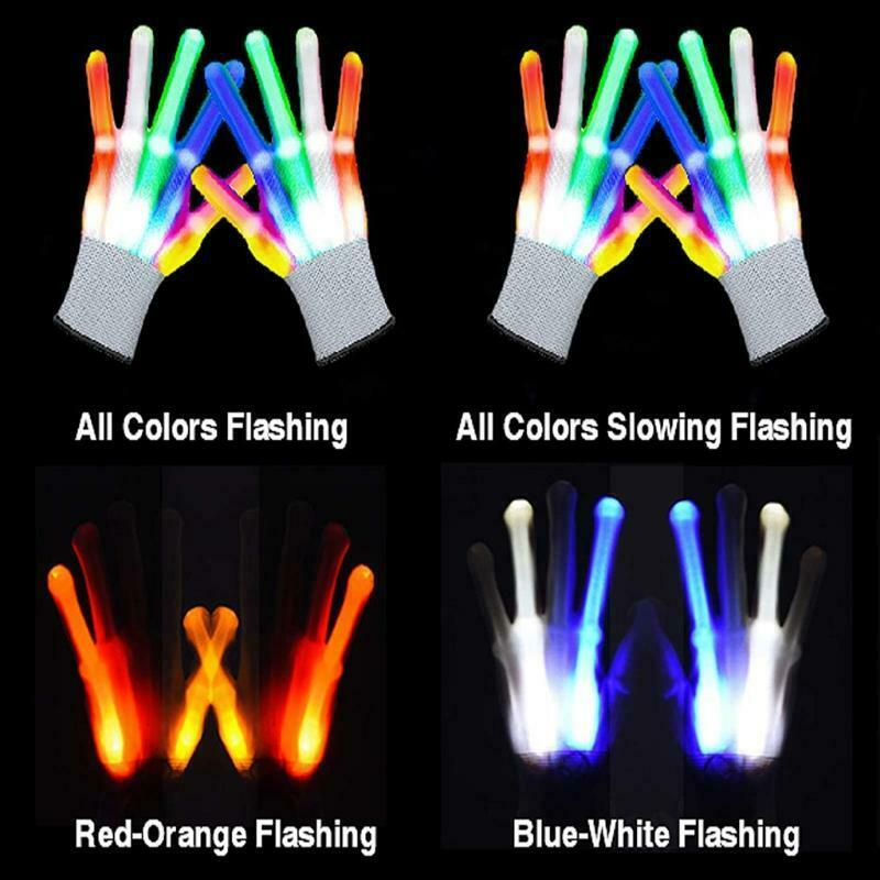 Flashing LED Gloves Glowing Fingertips Creative Photo Props Party Favor Toys