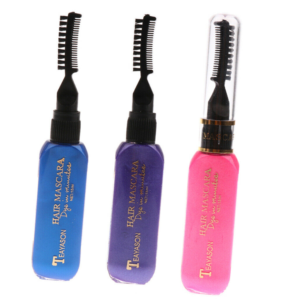 3pcs Disposable Hair Color Chalk Dye Tint Highlight Mascara Pink/Purple/Blue