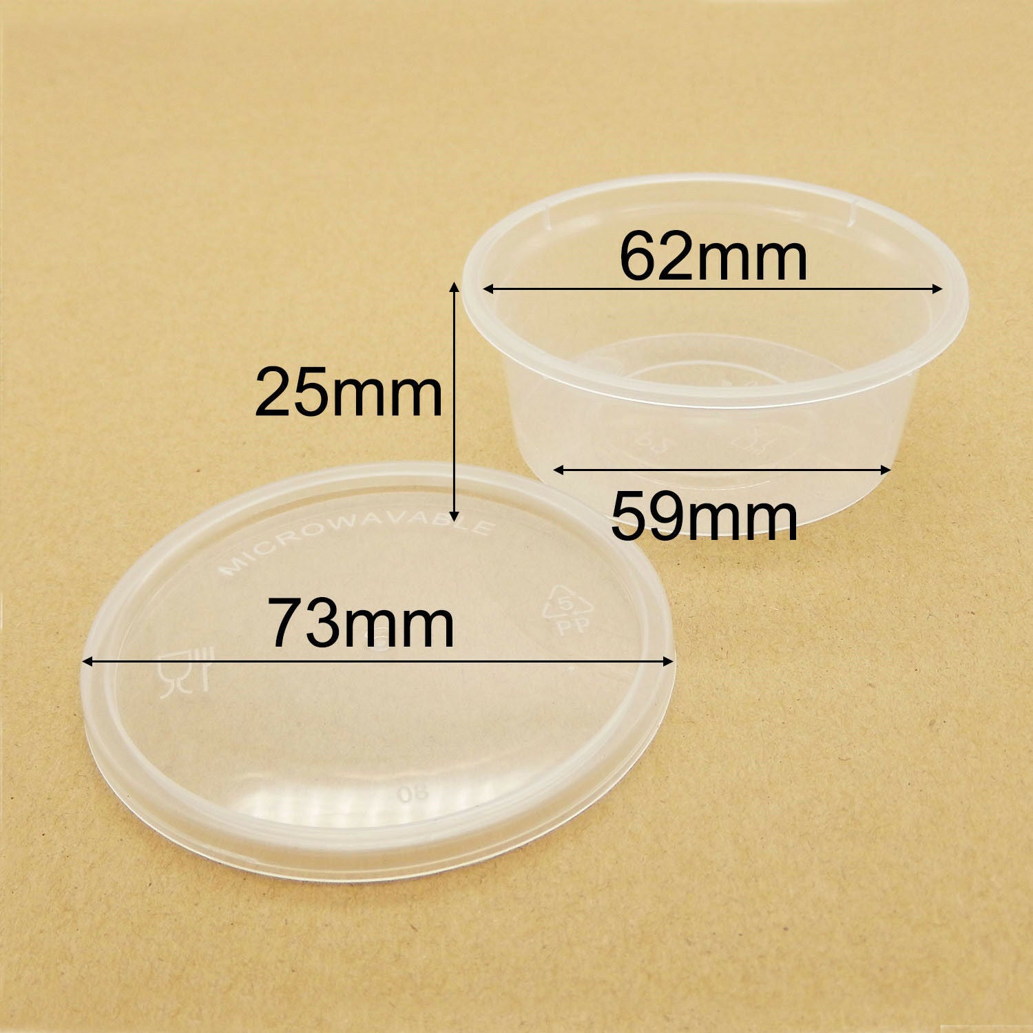 10 PCS Transparent Round Plastic Box Crafts Jewelry Ornaments Storage Case 50 ML