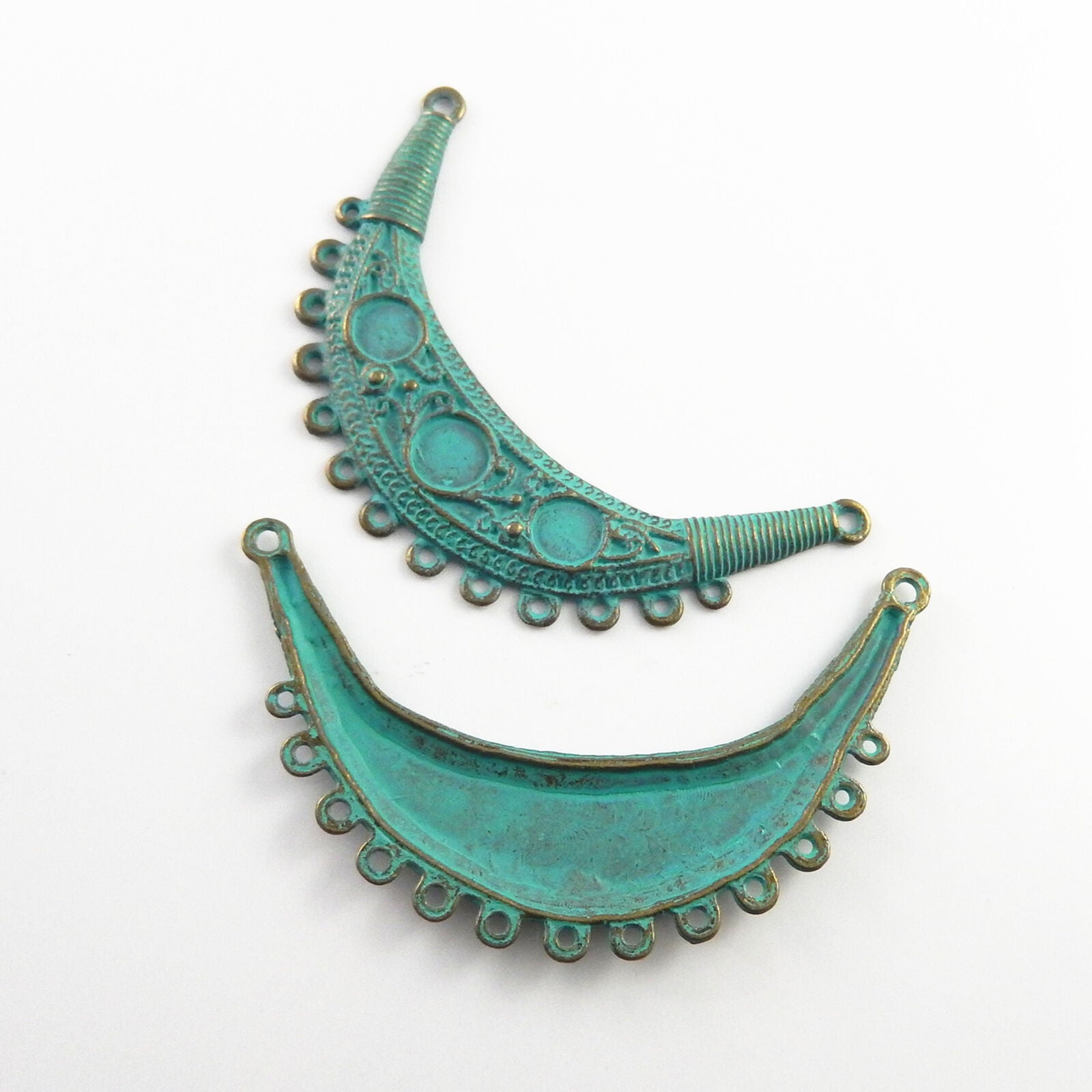 2-pack Retro Alloy Collar Charm Patina Pendant DIY Jewelry Connector 92*53*2mm