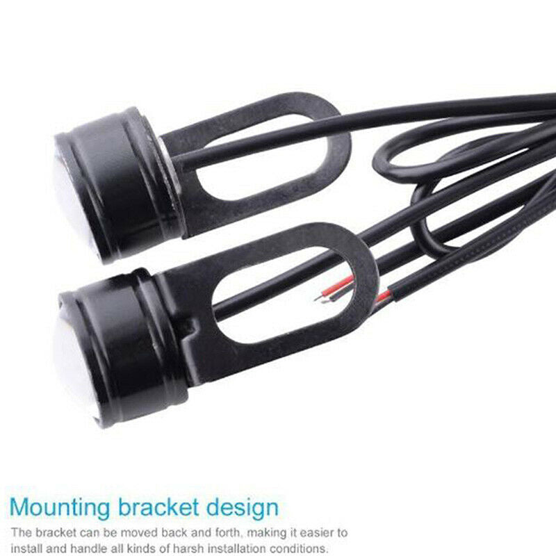 2Pcs 12V Motorcycle Rearview Mirror Decor Eagle Eye 3 LED Conatant Bright.l8