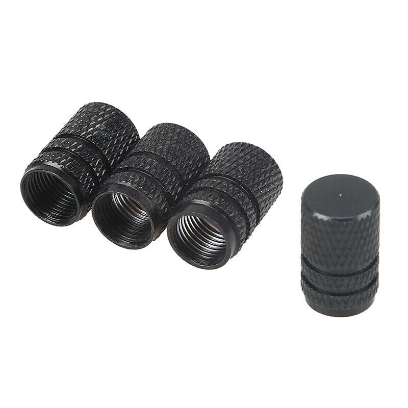 4pcs/set Black Aluminum Alloy Tires Stem Caps Dust Covers Universal For Most Car