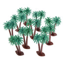 10pcs Mini Double Coconut Tree Plastic Desk Deco Small Artificial Plant Ornament