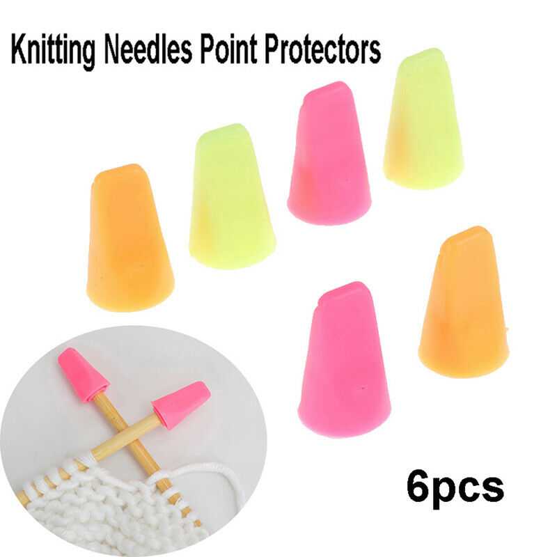 6pcs Knitting Needles Point Protectors Needle Tip Stopper Cover Accessori.l8