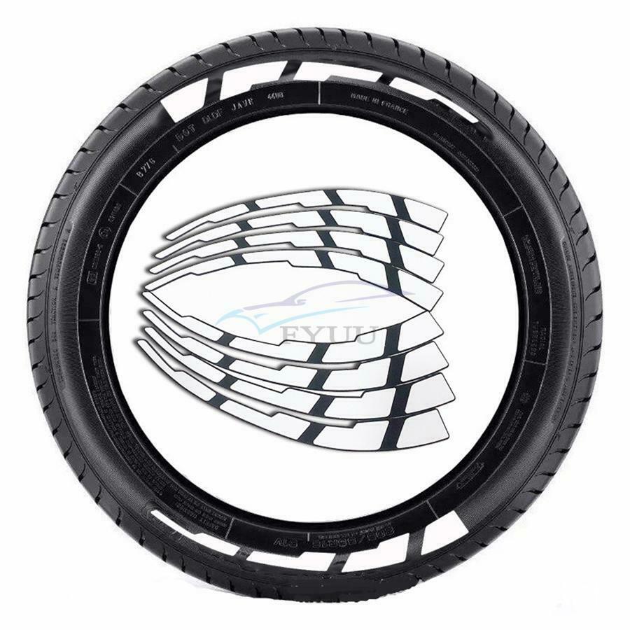 8 Pieces PVC Soft Rubber Car Tire Decals Decoration Stickers For 15" -22" Tires
