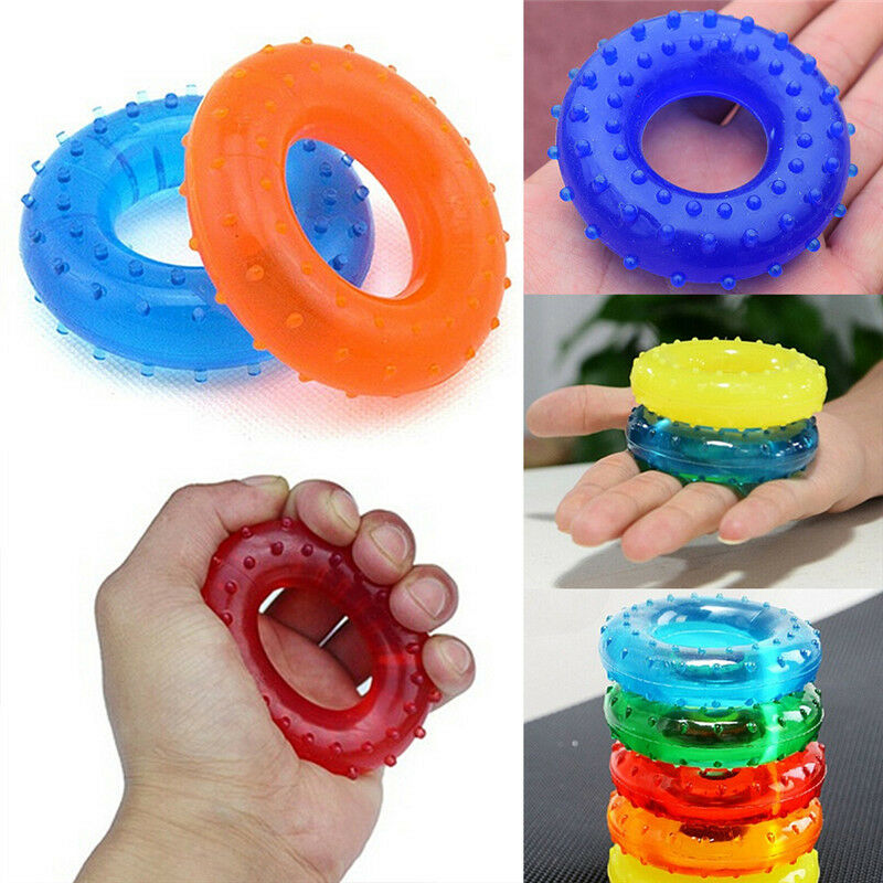 Silicone Finger Hand Grip Muscle Power Strength Training Rubber Ring Exerc-DD