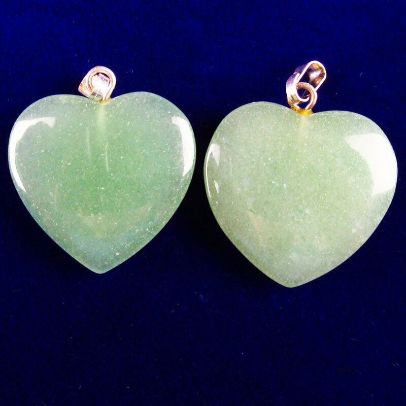 10pcs 20x20x6mm Natural Green Aventurine Heart 40g Pendant Bead A-235SK