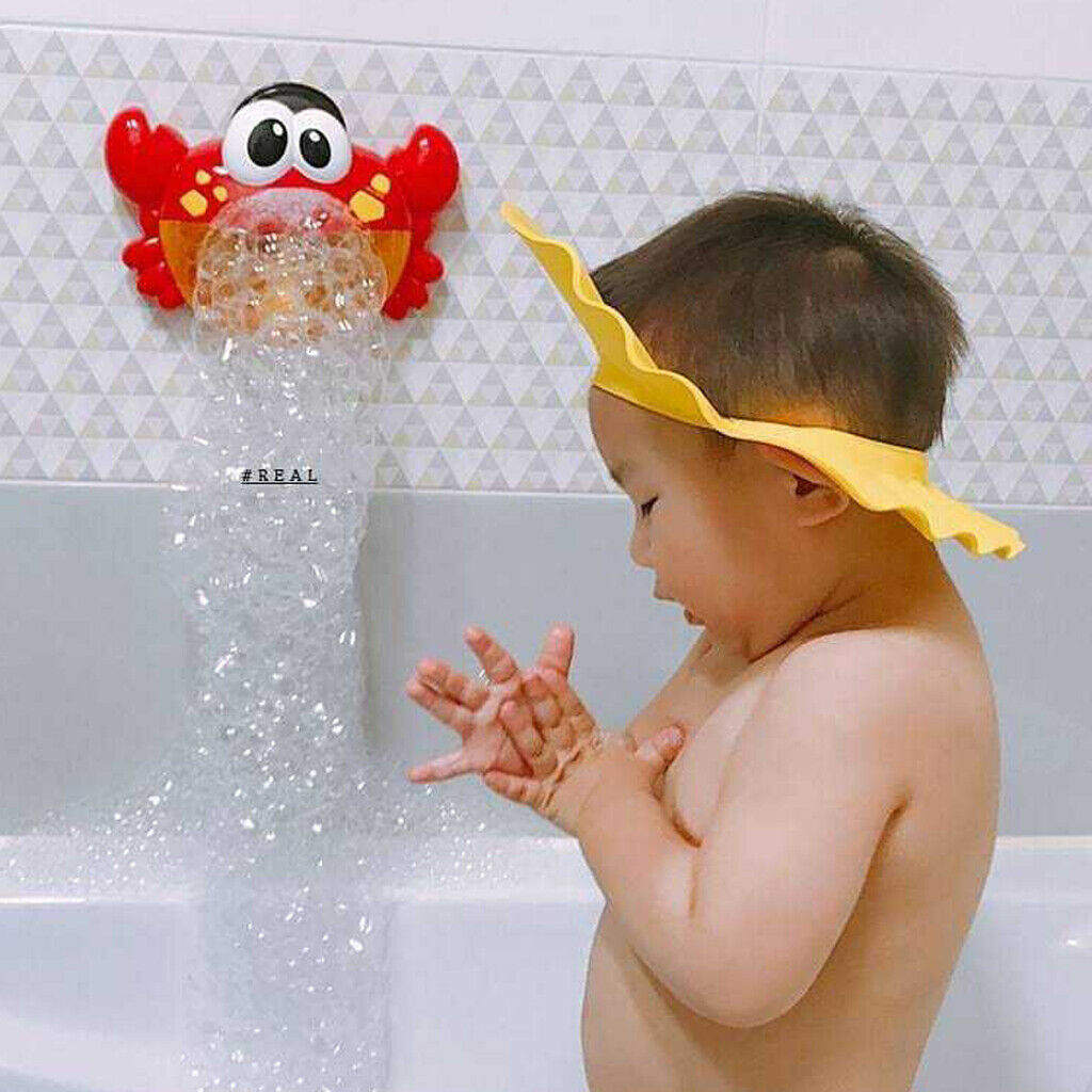 Baby Kid's Music Bath Shower Bubble Maker Machine Crab Automatic Plastic Red