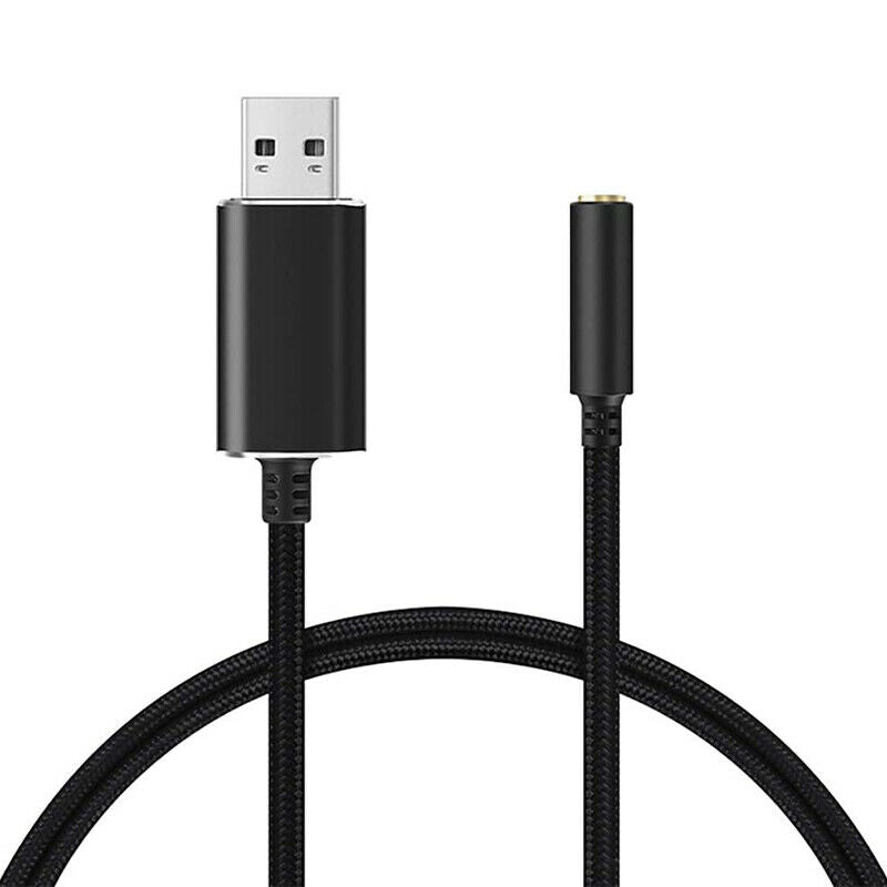 USB to 3.5mm Headphone and Microphone Jack Audio Adapter with 3.5mm Combo Aux X4