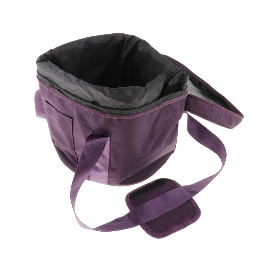 Practical Padded Singing Bowl Carrying Bag Holder Protector Round, Purple