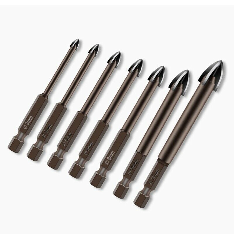 7Pcs Cemented Carbide Drill Bit Tools Multifunction Bits for Ceramic Tile ConcB3