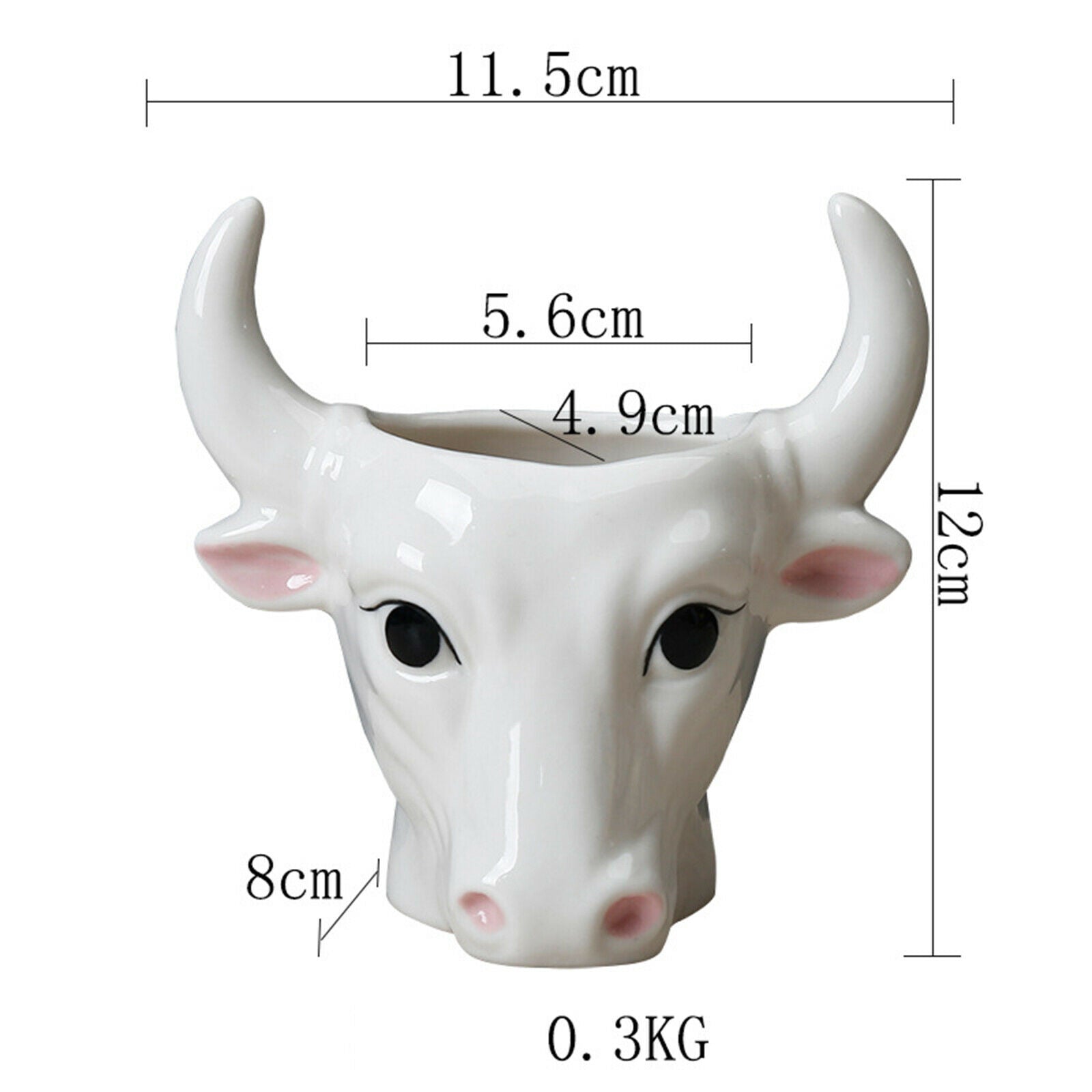 Cute Ceramic Mini Bull Shape Succulent Pot Flower Planter Flowerpot Decor