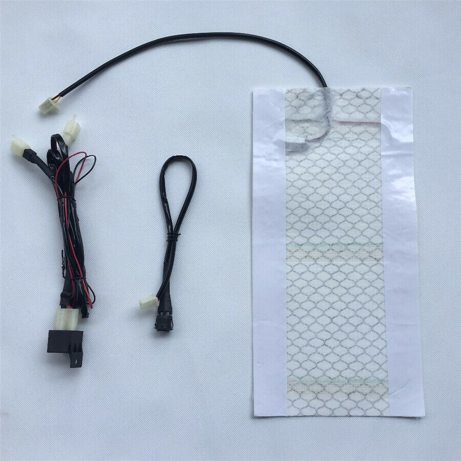 12V Motorcycle ATV Bike Carbon Fiber Seat Heater Warmer Kit Heated Pad Universal