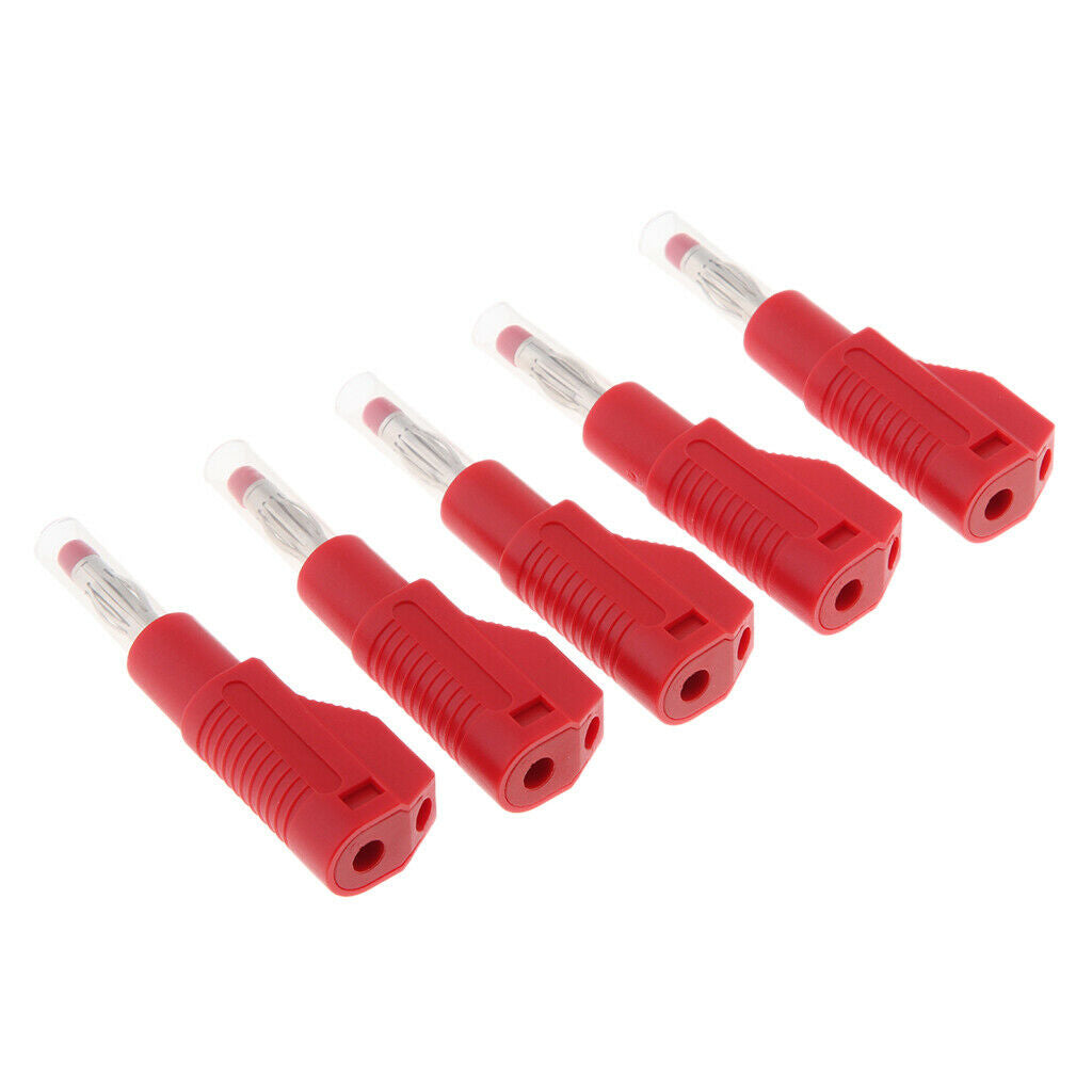 5 pieces 4mm banana plugs for test probes instrument meter plugs red