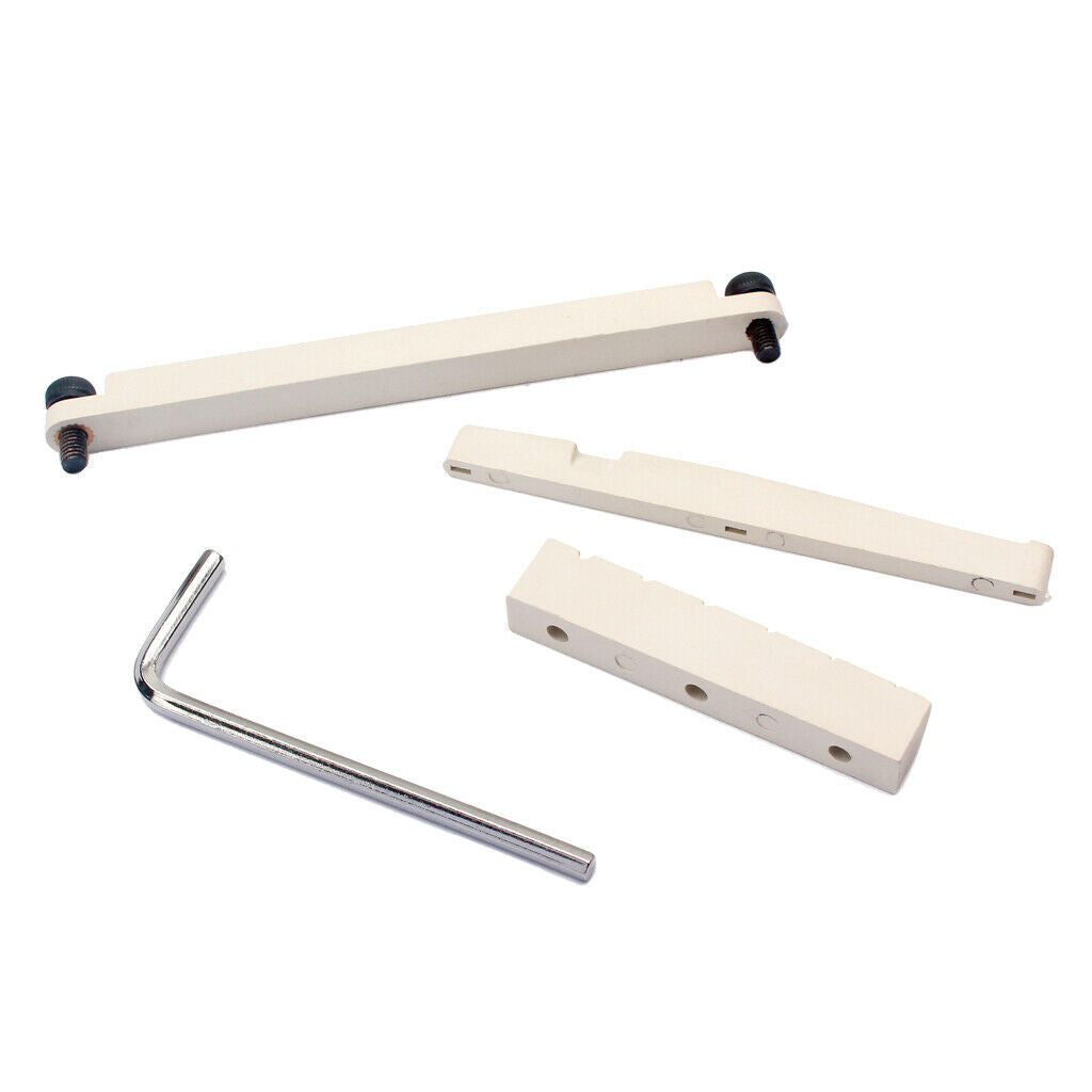 Guitar Bridge Replacement Bone Nut w/ Truss for Acoustic Folk Guitar Beige