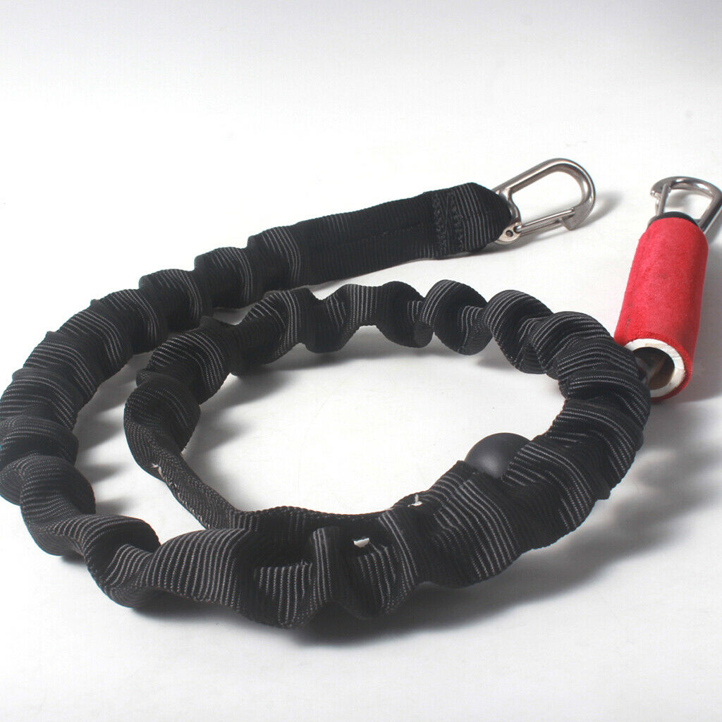 Premium Strong Kitesurfing Kiteboarding Leash Bungee Rope & 2 Carabiner Hook