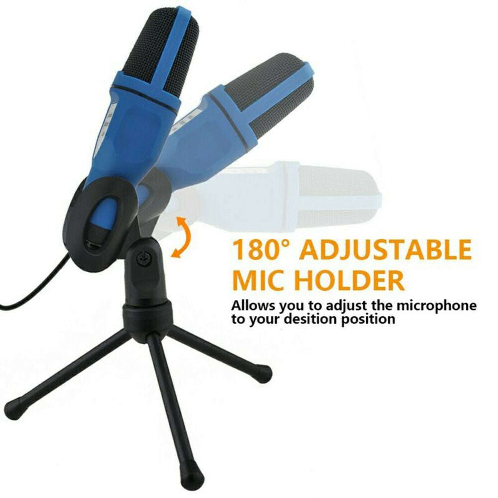 Condenser Studio Microphone Mic with Tripod Stand for Sound Podcast Vocal Record