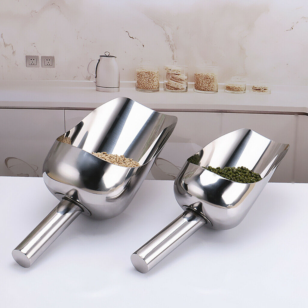 Stainless Steel Ice Scoop Shovel Sweets Buffet Flour Candy Measure Tools
