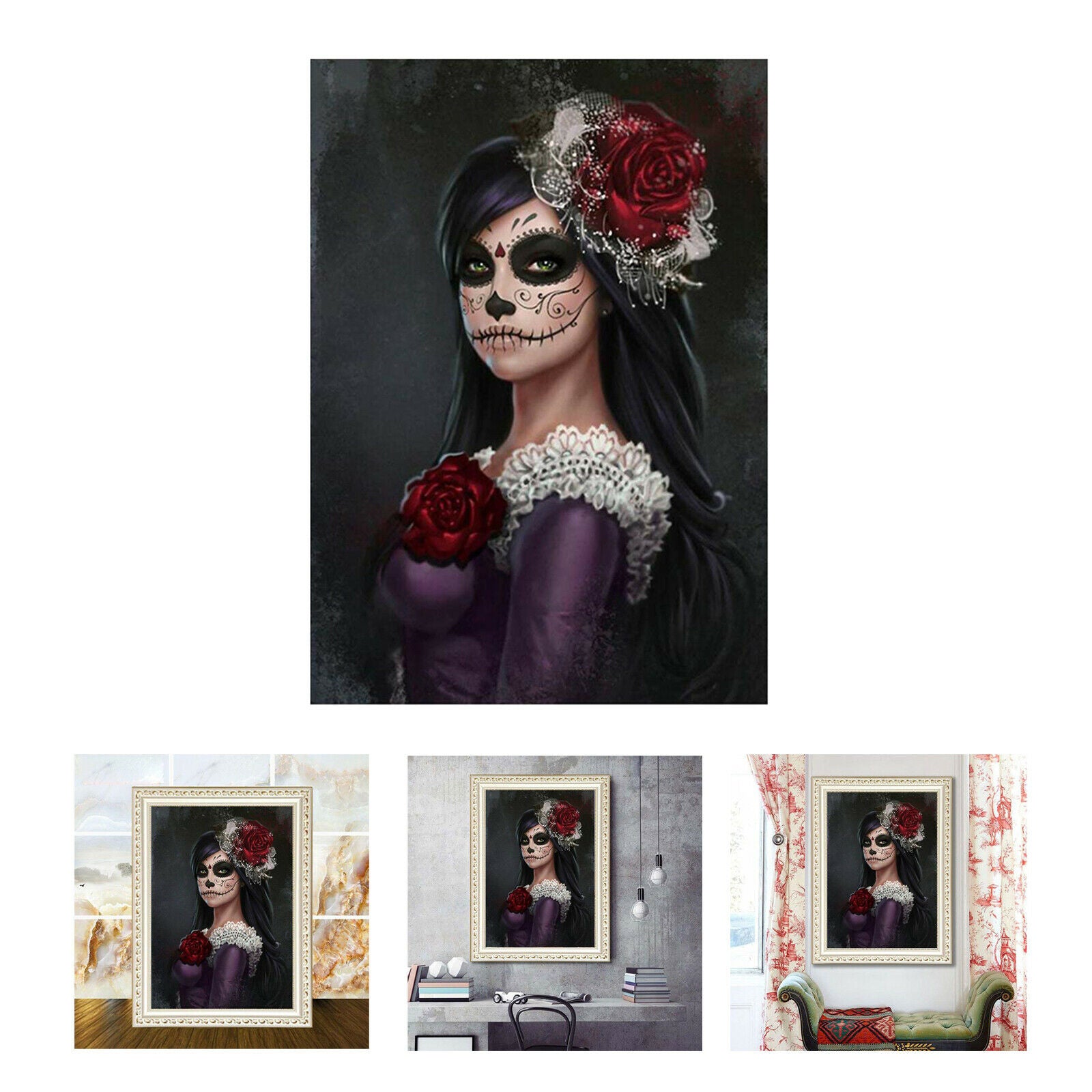 Gothic 5D Diamond Painting Kits Rhinestone Halloween Wall Decor Cross Stitchs