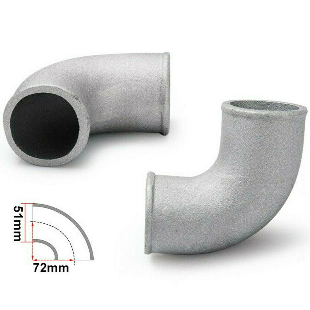 2" Car Auto Cast Aluminum Elbow Exhaust Pipe Tube 90 Degree Turbo Tight Bend