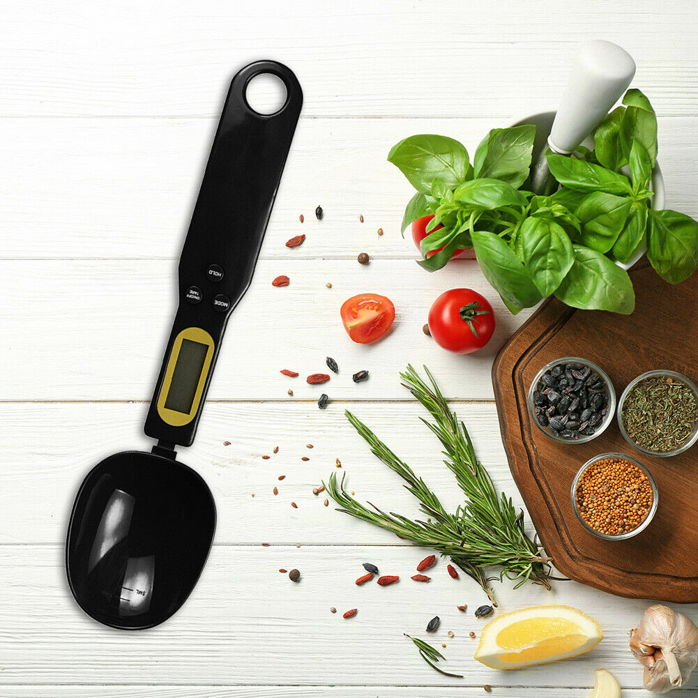 Electronic Food Spoon Scale Black Mini LCD Display Kitchen Precise Scale @