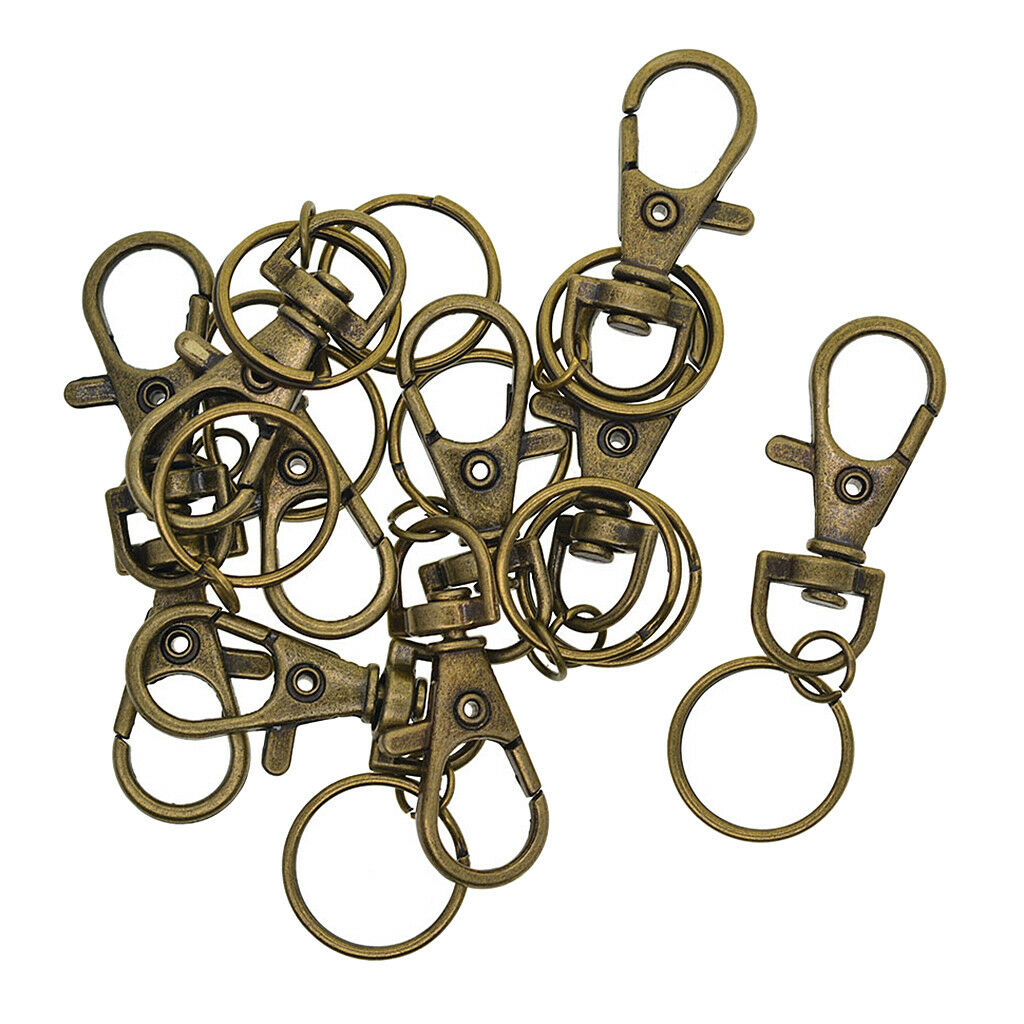10Pcs Metal Key Chain Hooks with Key Rings for DIY Crafts Jewelry Findings