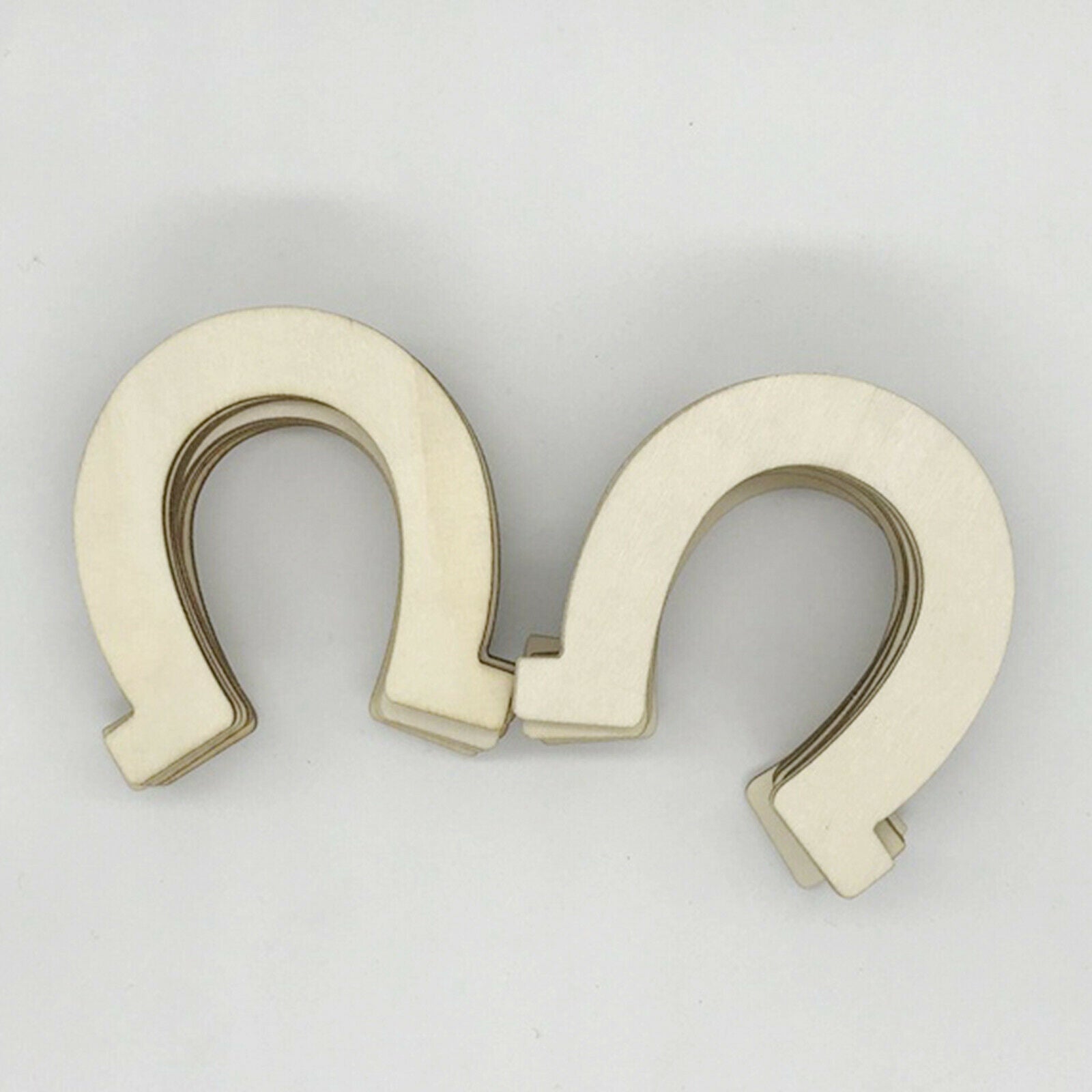 24pcs Unpainted Wooden Slices Cut Horseshoe Cutouts Pieces Rustic Decoration
