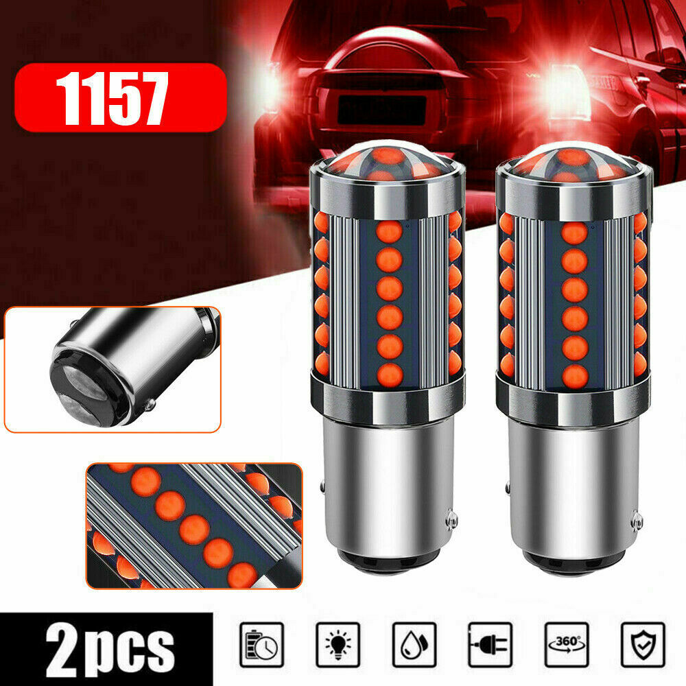 2PCS 1157 LED Strobe Flash Red Bright Brake Tail Stop Light Parking Bulbs Part