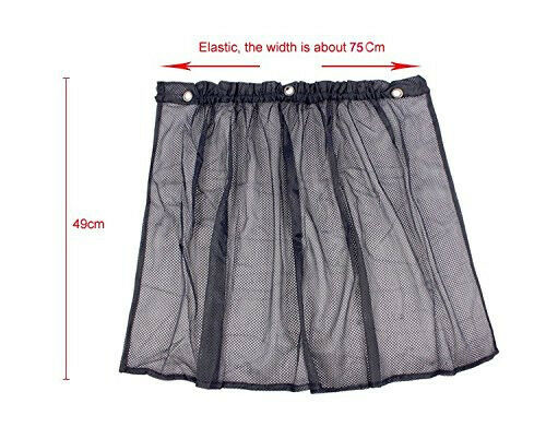 2pc Car Sun Shade Curtain UV Protection Side Window Visor Curtain W/ Suction Cup