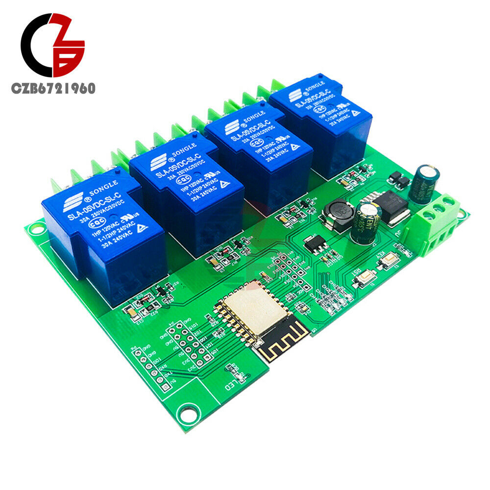 Smart ESP-12F DC 7-28/5V Power Supply Esp8266 Wifi 4Channels 5V/30A Relay Module