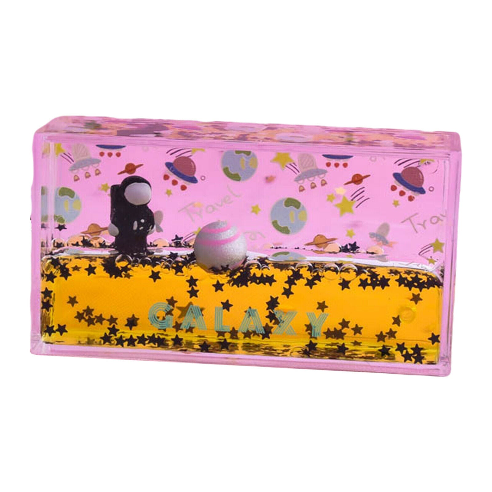 Spaceman Rectangle Liquid Desk Ornaments Dynamic Birthday Gifts Black